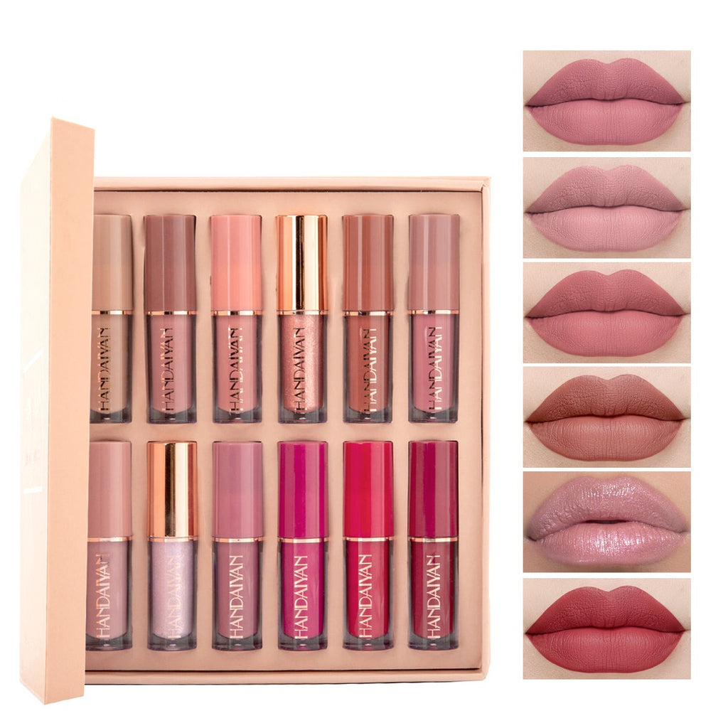 Conjunto de 12 barras de labios HANDAIYAN
