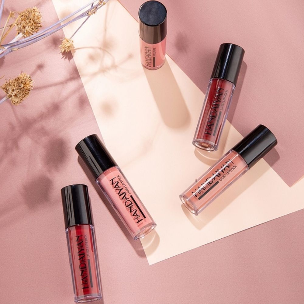 #107 MiniBox Lápiz de Labios Líquido - set de 4 piezas mate resistente a la transferencia