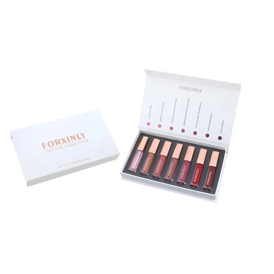 #356 set de 7 barras de labios resistentes a la transferencia 12 horas