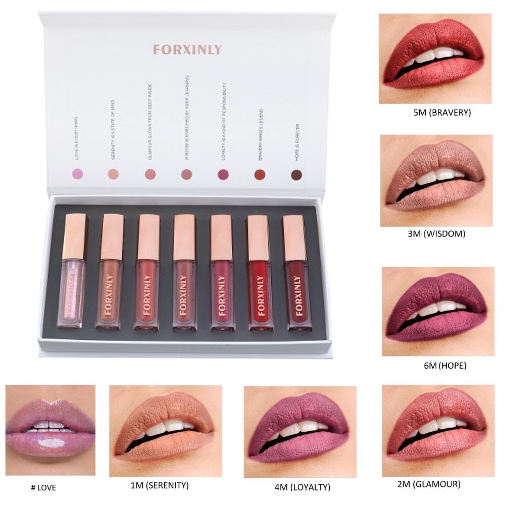 #356 set de 7 barras de labios resistentes a la transferencia 12 horas